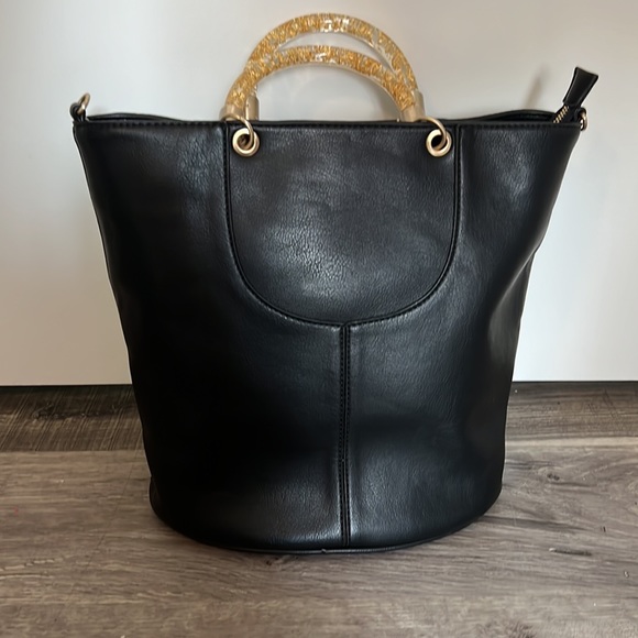 Vintage Betsey Johnson Black Bag with Gold Accents - Picture 3 of 11